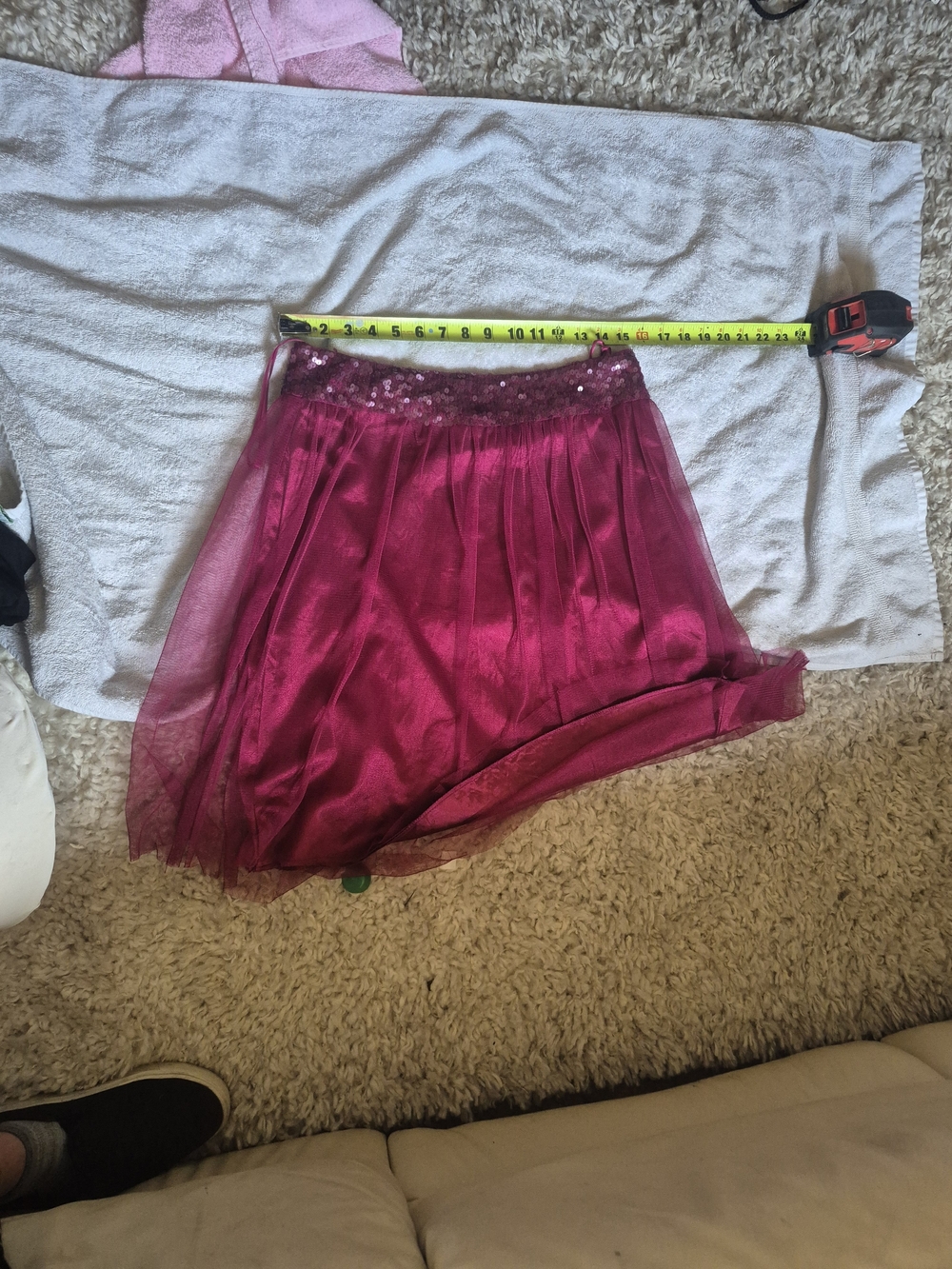 le chateau Sequin Fuchsia Party Skirt